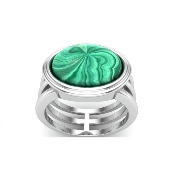 Bague malachite argent Wisdom